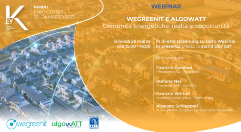 Energy Communities: algoWatt with Wegreenit at K.EY – The Energy Transition Expo